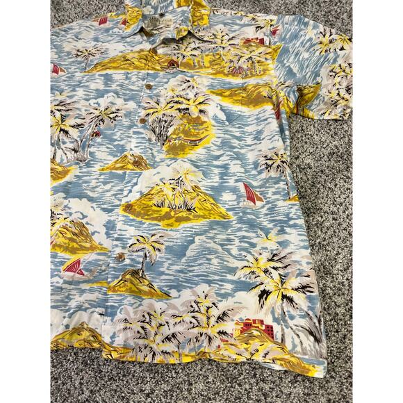 The Territory Ahead Men’s Retro Hawaiian Camp Shirt XL, Cotton‎ Island Sailboats - Picture 2 of 14